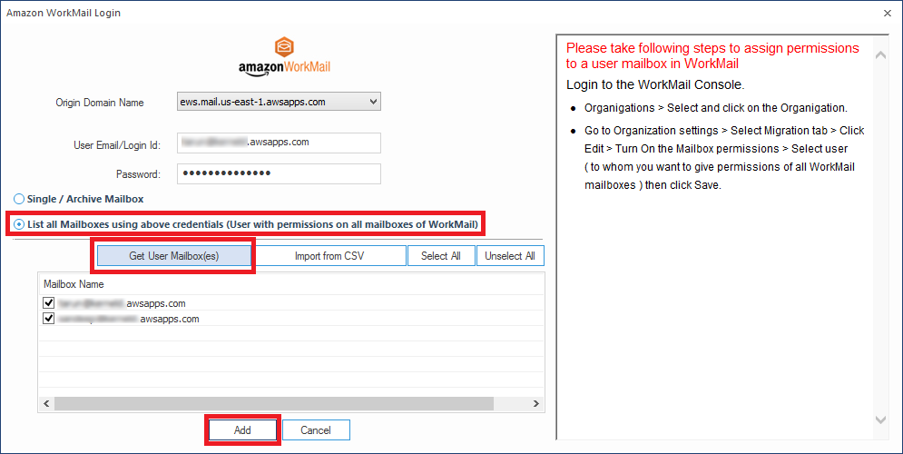 Transfer Mailboxes from Amazon WorkMail to Office 365