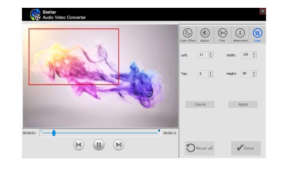 Shows the preview of Audio Video files