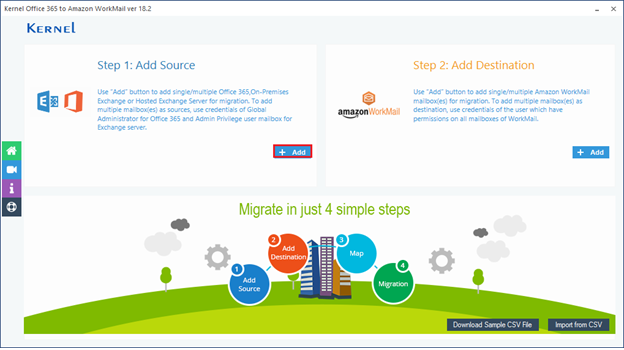 Migrate Office 365 to Amazon Workmail - Home Screens