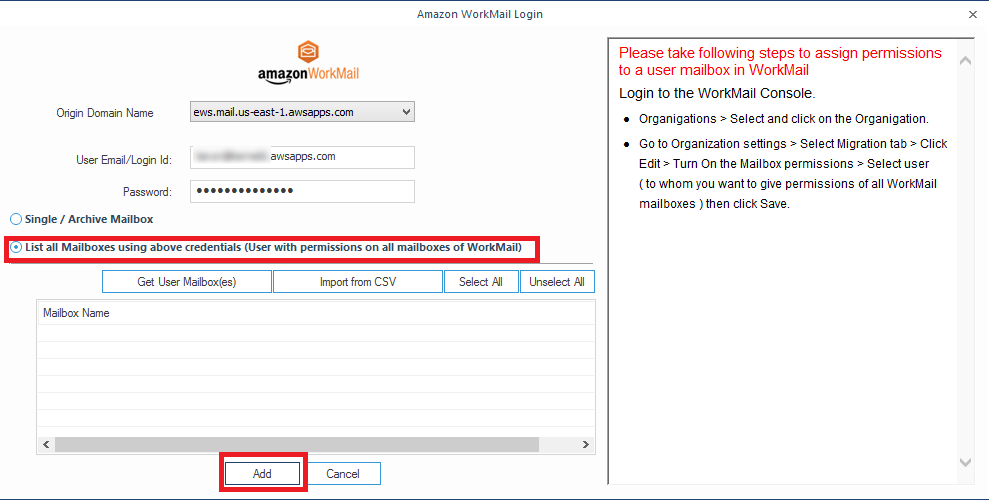 PST to Amazon WorkMail migration