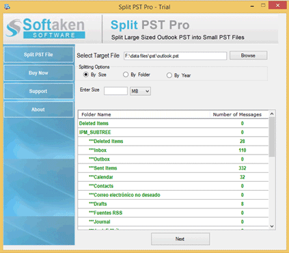 Select PSt file for Split