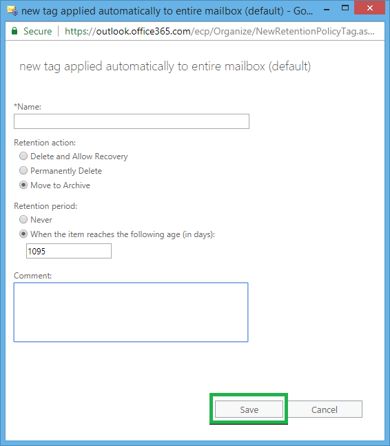 How to Setup Office 365 Mailboxes Archive and Deletion Policies?