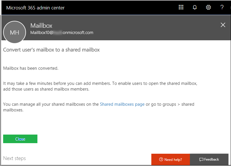 TransferOffice 365 User Mailbox to Shared mailbox