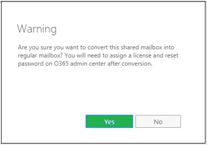 Steps to Convert Office 365 User Mailbox to Shared & Back to User Mailbox?