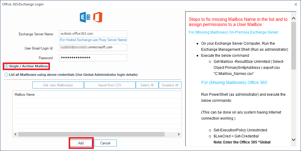 Amazon WorkMail to Office 365 migration tool