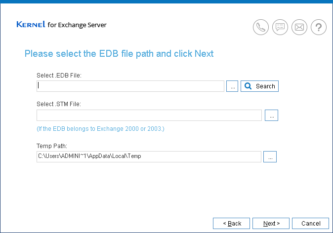 Select EDB file for conversion