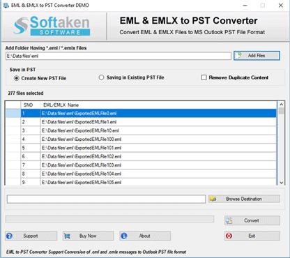 Select EML file for conversion