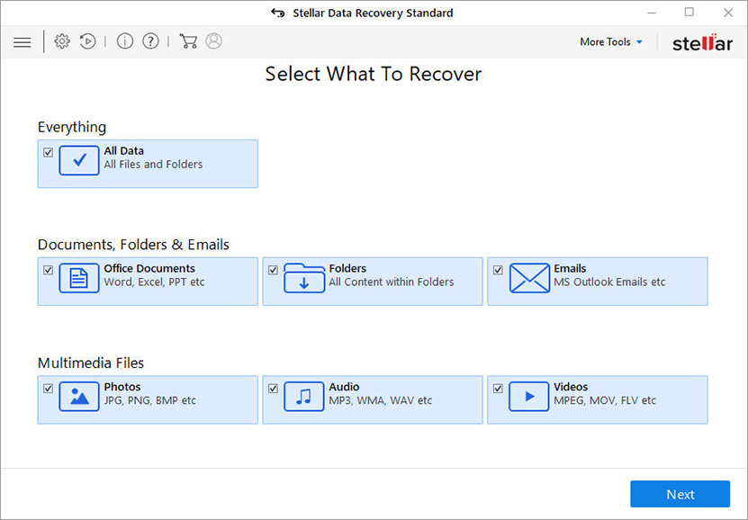 Windows Data Recovery - Home Screen