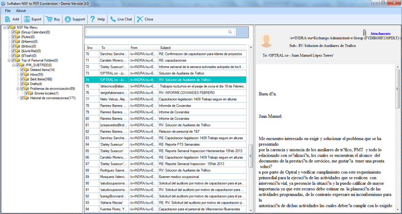 Select NSF file for Conversion