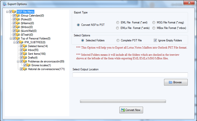 Search NSF file for migration