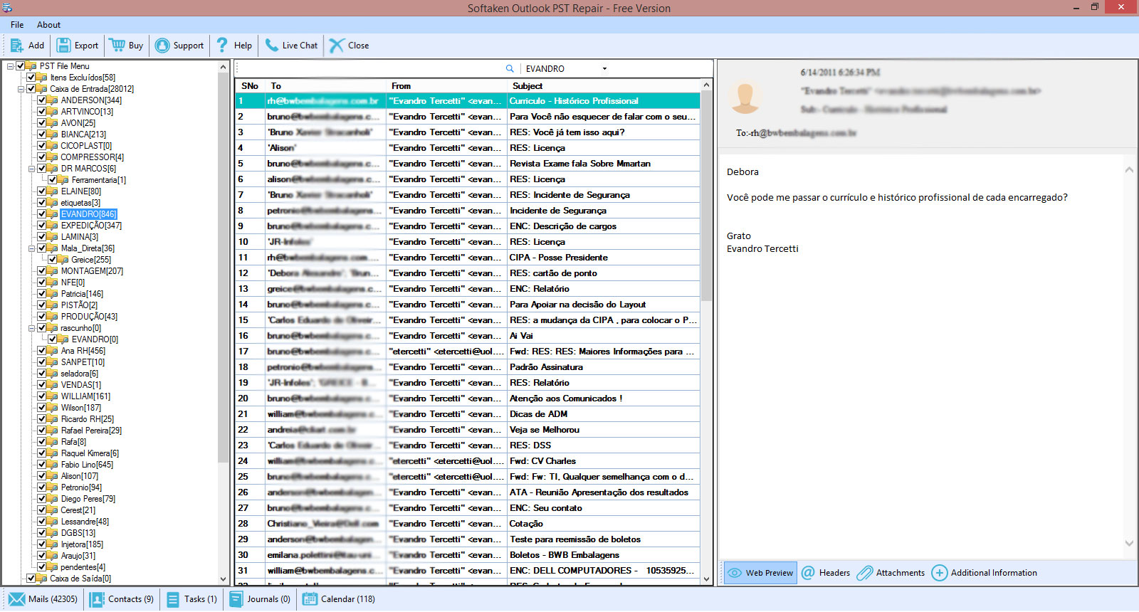 free outlook pst repair tool