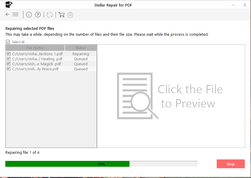 PDF file repairing
