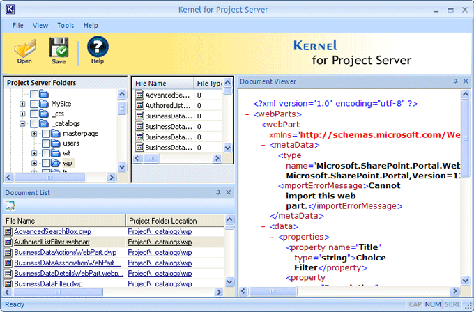 successfully saved recovered Project server data