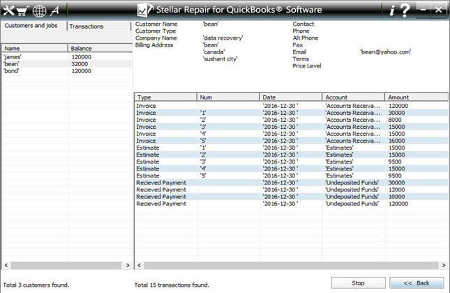 Check the recover QuickBooks data