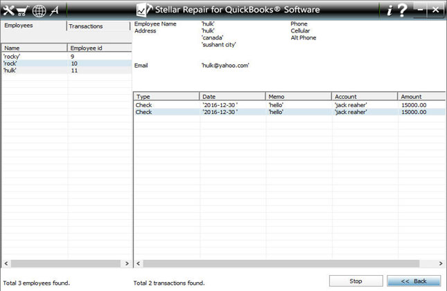 Successfully saved QuickBooks data